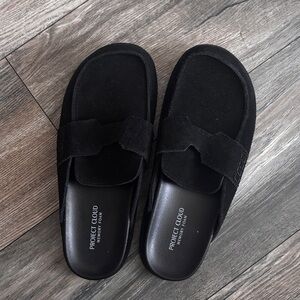 Project Cloud Women’s Black Suede Slip-On Loafers